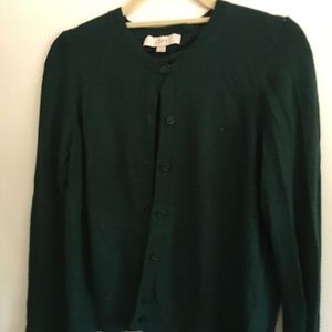 Hunter Green Soft Ann Taylor Loft Cardigan